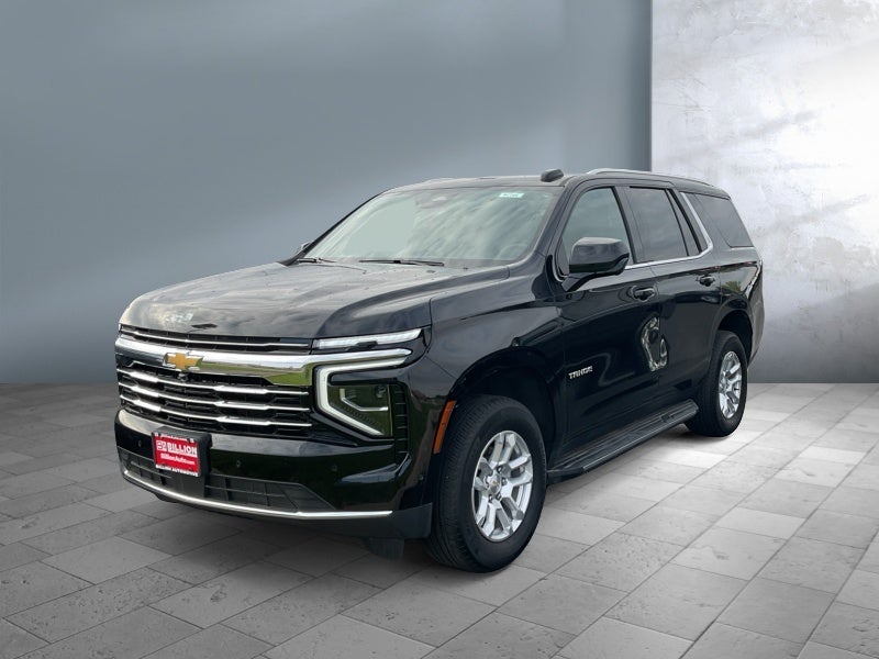 2025 Chevrolet Tahoe LT in Black — front three-quarter view