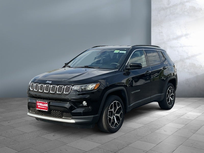 2025 Jeep Compass Limited in Black — front three-quarter view