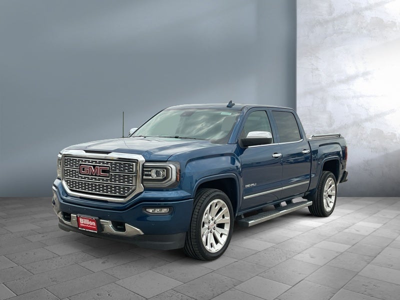 2017 GMC Sierra 1500 Denali in Stone Blue Metallic — front three-quarter view