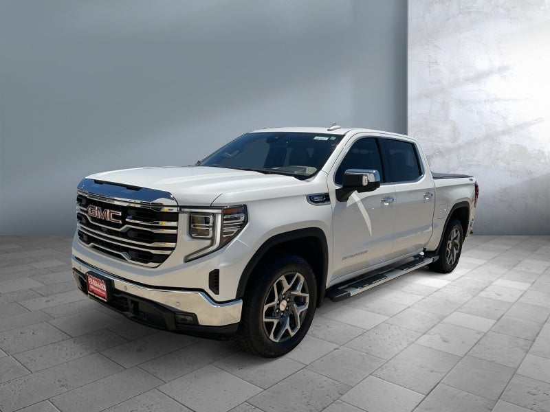 2024 GMC Sierra 1500 SLT in White Frost Tricoat — front three-quarter view